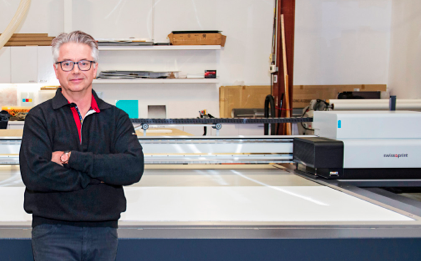 Sean Clarke President with his Nyala LED flatbed 