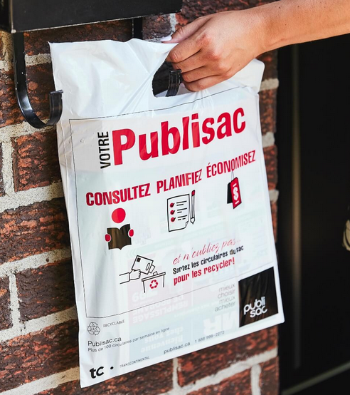 Publisac bags were made from 100% recycled plastic, and 100% recyclable, 