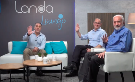 From Landa Digital, from left, Nick Clements, business planner, Arik Gordon, CEO, and Benny Landa, founder, during a virtual Q & A