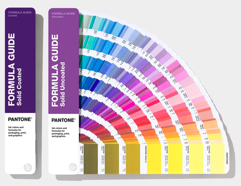 Pantone colour system is the industry standard and Adobe has been the industry design software standard