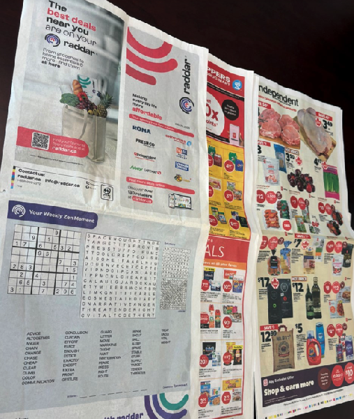 Raddar,is a plastic bag  with flyers distributed through Canada Post. 